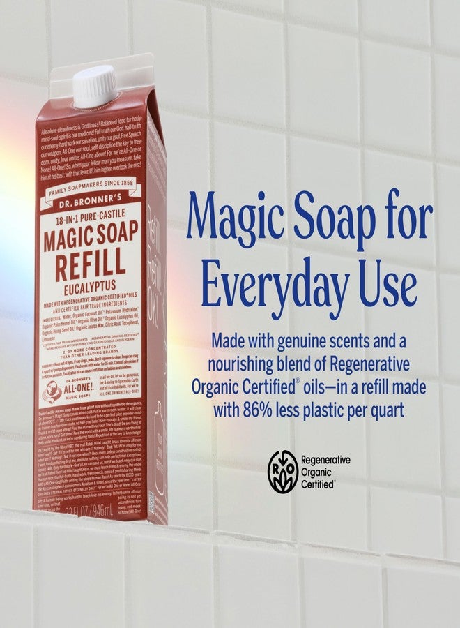 Dr. Bronner's Magic Soap-Pure-Castile Liquid Refill (Eucalyptus, 32 ounce, 2-Pack) - Regenerative Organic Certified Oils, For Body, Hair, Laundry, Pets & Dishes, Concentrated, Vegan, Non-GMO - Image 2